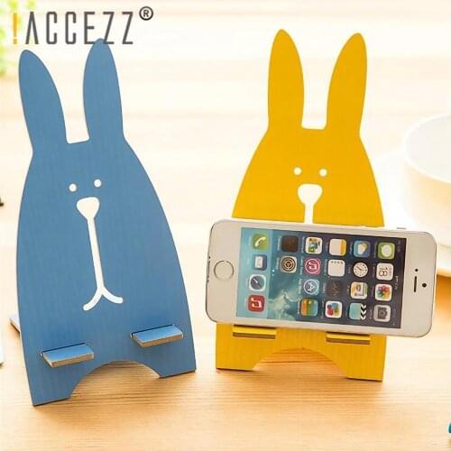 !ACCEZZ Creative Design Wooden Mobile Phone Holder for iPhone 11 12 Pro Max 8 SE Huawei Samsung Cell Phone Tablet Desktop Stand