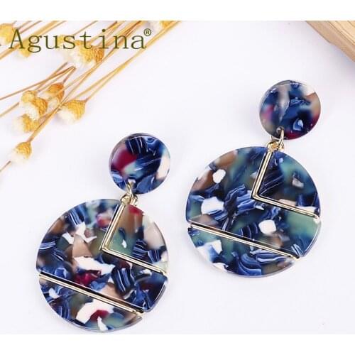 Agustina Women Earrings Fashion Jewelry Acrylic Drop Earings Minimalist Punk Earring Dangle Acetate Girls Bohemian Resin Green