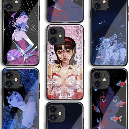 Perfect Blue anime Soft Silicone Glass Phone Case for IPhone SE 6s 7 8 Plus X Xr Xs 11 12 Mini Pro Max Samsung