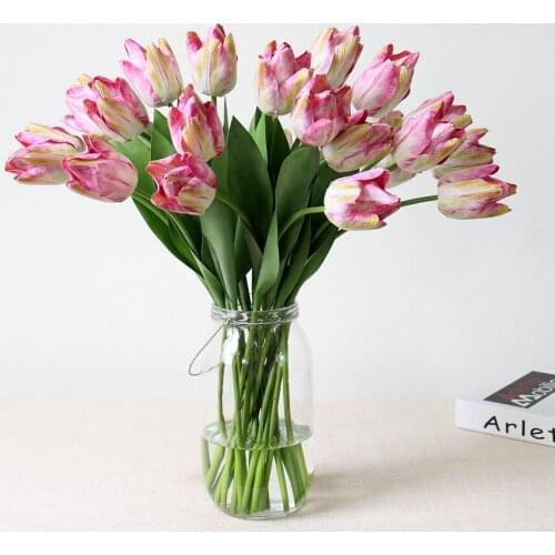 Tulip Flower Branch 3D Printing Artificial Flower For decoration home Wedding Party decor fake flower flower wall accessories