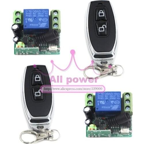 DC 12V 1 CH 1CH RF Wireless Remote Control Switch System Mini Receiver Board,315/433 MHZ 2 Transmitter And 2 Receiver