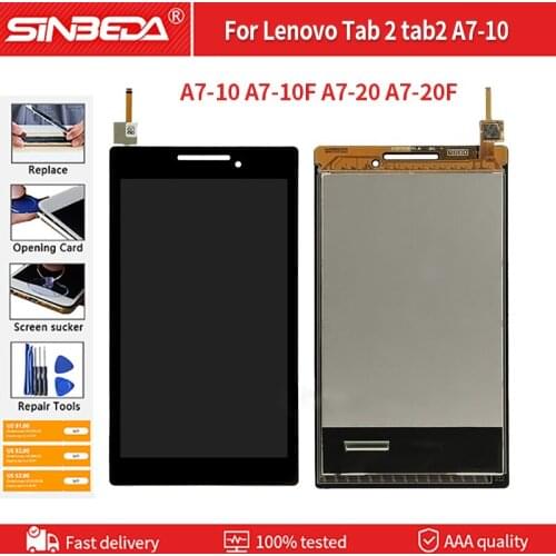 Origina For Lenovo Tab 2 A7-10 A7-10F A7-20 A7-20F LCD Display Touch Screen Digitizer Sensors Glass Assembly Parts