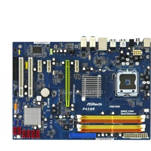 For ASRock P43DE Original Used Desktop P43 Motherboard LGA775 DDR2 16G SATA2