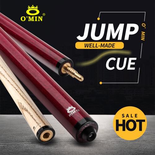 O'Min Jump Cue 13.9mm Crystal Tip Professional Ash Shaft Brass Joint High Quality Well-made Billiard Jump Cue Kit For Black 8