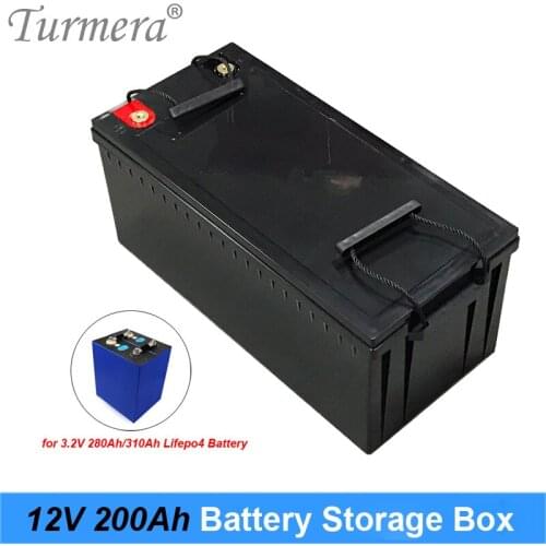 Turmera 12V Battery Storage Box with LCD Display for 3.2V 100Ah 200Ah 280Ah 310Ah Lifepo4 Battery Solar Energy System or UPS Use