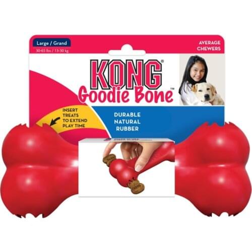 L-Size KONG Classic Goodie Bone Dog Toy