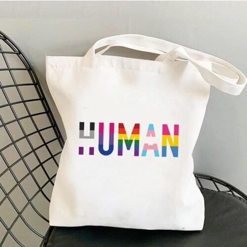Lgbt shopping bag bolso cotton bolsa jute bag tote reusable bag jute tote shoping fabric sac tissu