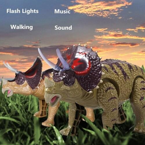 Kid Educaitional Toy High Simulation Electric Dinosaur Can Walking Music Sound Flash Light Effect Boy Gift Model Dinosaur Robot