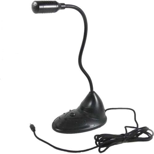 Mini Studio Speech Microphone 3.5mm Plug Gooseneck Mic Wired Microphone Flexible Stand for Computer PC Desktop Notebook