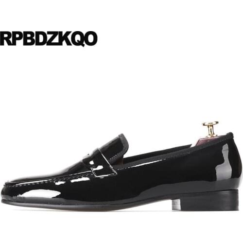 11 Fashion Large Size Brand Runway Italian European Summer Slip Resistant 46 Loafers Men Black Patent Leather Dress Shoes Party