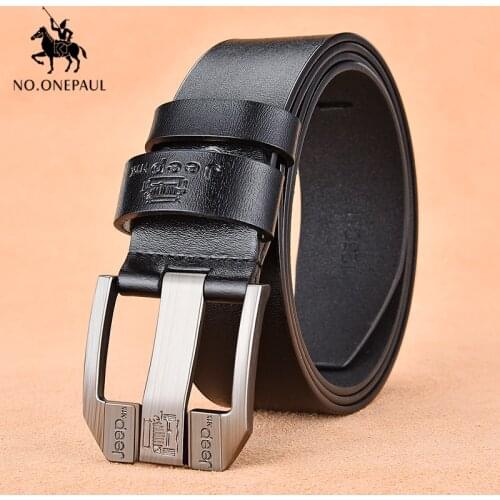 NO.ONEPAUL fiery genuine mens high quality leather belt, classic belt, alloy buckle, business cowhide belt
