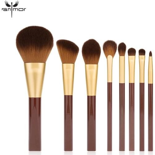 ANMOR 8 Pcs Makeup Brushes Set Powder Blush Foundation Eyeshadow Eyebrow Blending Soft Make Up Brush Beauty Cosmetics Tools Kit