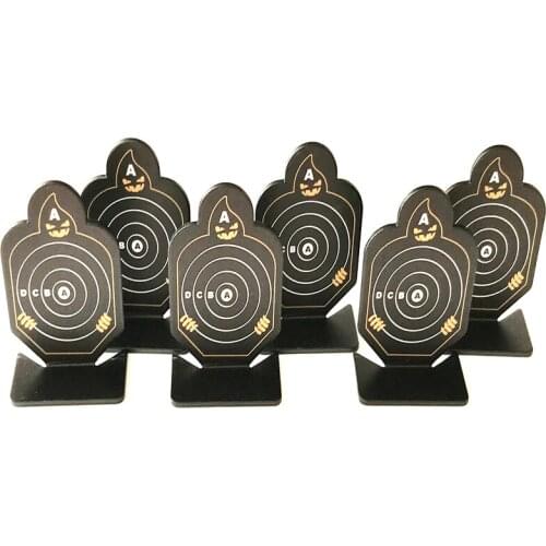 Tactical 6pcs AB Brave Warrior Shooting Metal Targets Set Outdoor Airsoft Trigger Time Practice Target Mount Table Decorate