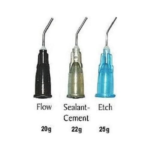 200pcs/set Bent Needle Tips irrigation needle Dental Flow Sealant Etchant Composite Resin Acid reagent delievery tips