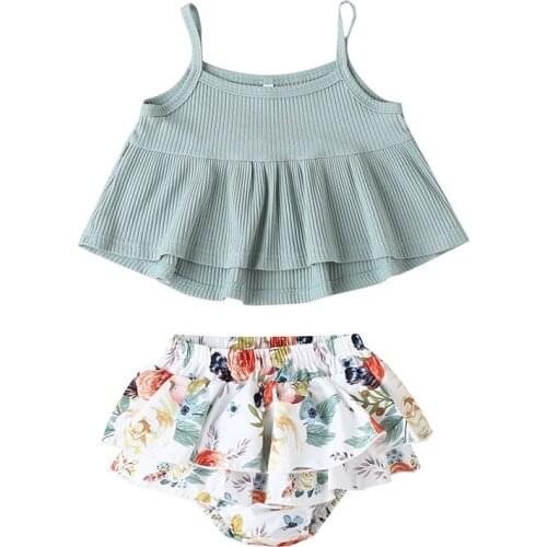 NEW Newborn Baby Girls Clothes Sleeveless Dress Briefs 2PCS Outfits Set Striped Printed Cute Clothing Sets Summer Sunsuit 0-24M