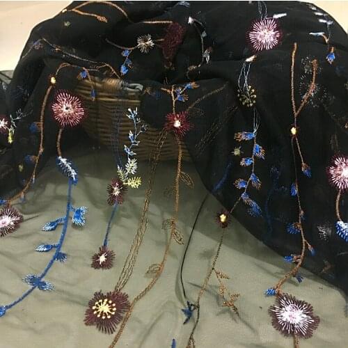 New mesh lace chiffon three-dimensional embroidery embroidery fashion fabric skirt designer fabric