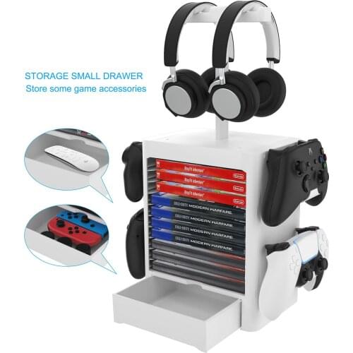 Suitable For PS5 Game Discs With Headphone Storage Rack, Which Can Store Wireless Controllers And Headphones