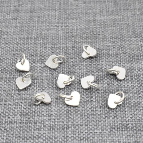20 Pieces of 925 Sterling Silver Tiny Heart Charms for Bracelet Necklace Valentines Jewelry