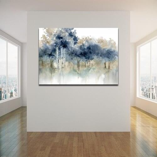Canvas Poster Watercolor Forest Trees Oil Painting Wall Art Painting Posters and Prints Nordic Wall Pictures for Home Decor