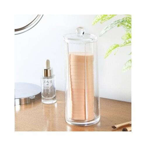 Transparent cosmetic cotton containing box, dustproof cover type cosmetic box, dressing table, sorting box 19.5*7.2cm