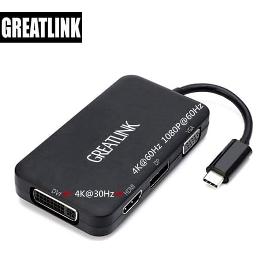 USB Type C To DP 1.2 HDMI DVI D VGA Splitter Displayport AUX Cable HDMI 4K Converter DVI-D 24 5 Adapter Thunderbolt 3 HUB Dock