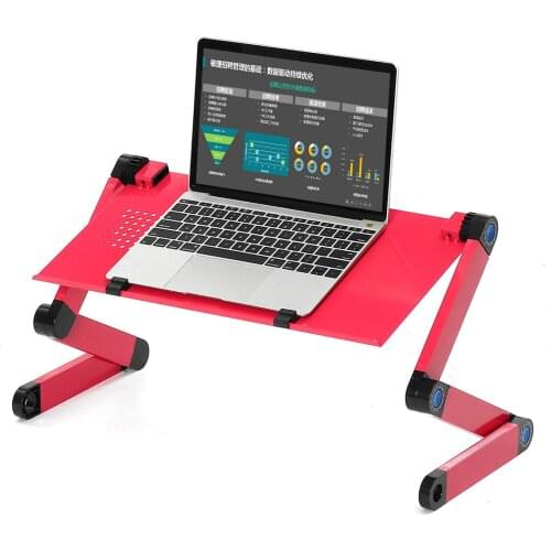 Adjustable Aluminum Laptop Desk Ergonomic Portable TV Bed Lapdesk Tray PC Table Stand Notebook Table Desk Stand With Mouse Pad