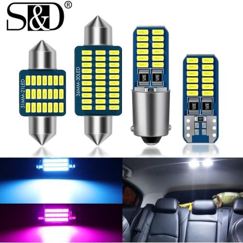 Canbus T10 LED W5W BA9S T4W C5W LED Bulbs Vehicle Interior Map Dome Trunk Light Car Lighting C10W Auto Lamps 31mm 36mm 39mm 41mm