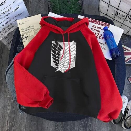 Harajuku Streetwear Attack on Titan Man Hoodies Graphic Anime Sweatshirts Hoody Women Winter Fleece Casual Pullover Survey Corps