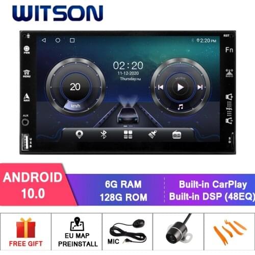 WITSON Android 10.0 6+128GB 7"Car media player Universal front panel size with Super thin body +Wireless Carplay+ Android Auto