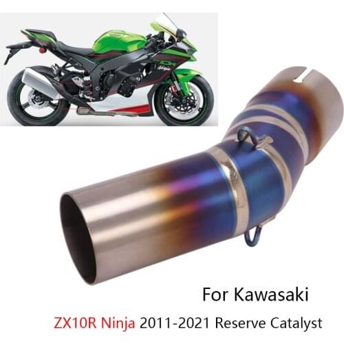 For Kawasaki ZX10R Ninja 2011-2021 Exhaust Pipe Motorcycle Mid Link Tube Slip On 51mm Muffler Escape Reserve Cat Titanium Alloy