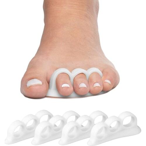 Hammer Toe Straightener and Corrector 4 Pack Soft Gel Crests Splints | Reduce Foot Pain, Prevent Overlap | Flexible Foot Care Tr