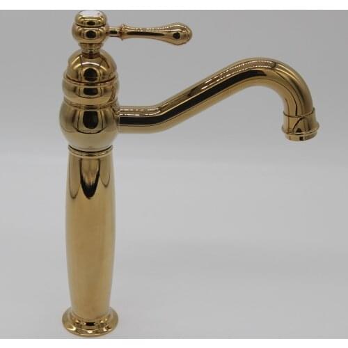 Top-grade Golden Plating Basin Mixer Taps Single Holder Antique Faucet G1069
