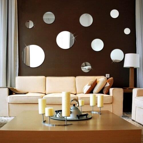 Mirror round acrylic photo wall sticker creative personality 3D stickers bedroom bedside background wall surface decoration