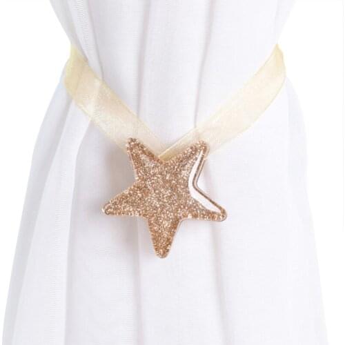 2 Pcs/lot Curtain Tieback Star Shape European Simple Style Cotton Linen Handmade Woven Ribbon Rope Tie Home Decor