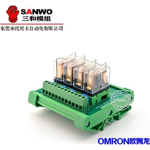 4-channel Omron Original & New Relay Module Control Panel Driver Board PLC Amplifier Board G2R-1-E (NPN or PNP,12VDC or 24VDC)