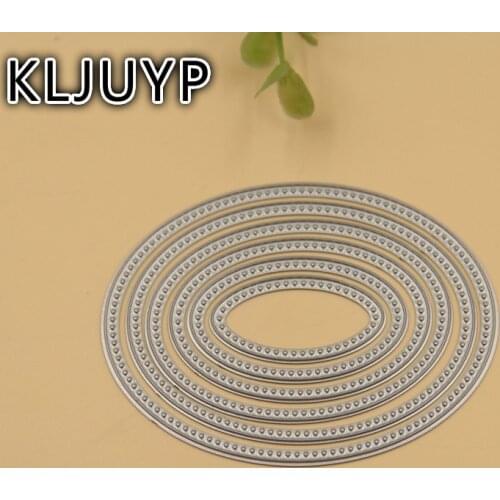 KLJUYP 6pcs Oval Shape Metal Cutting Dies Stencils for DIY Scrapbooking/photo album Decorative Embossing DIY Paper Cards