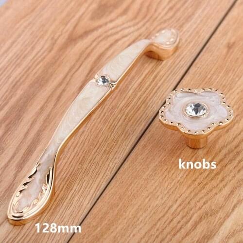 96mm 128mm modern fashion furniture handle golden amber resin kitchen cabinet dresser door handle rhinestone drawer knob pull 5"