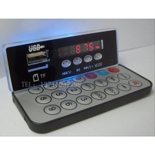 Free Shipping! CT04 MP3 decoder board time display / Radio / AUX / USB / TF Card Reader