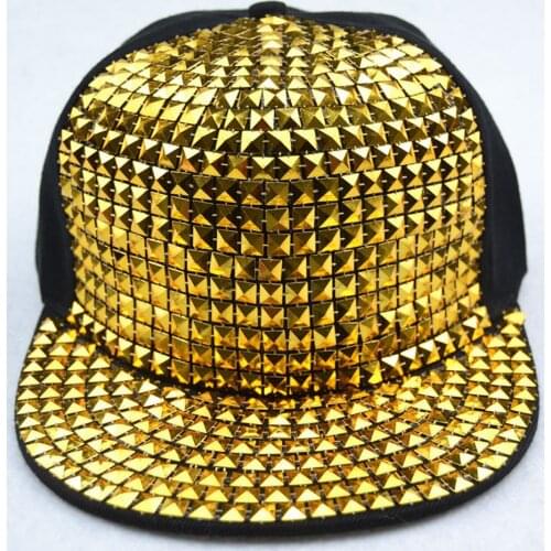 Adjustable Straps Sequins Snapback Hats Bling Flat Bill Baseball Cap Punk Rock Hip Hop Fashion Style Streetwear