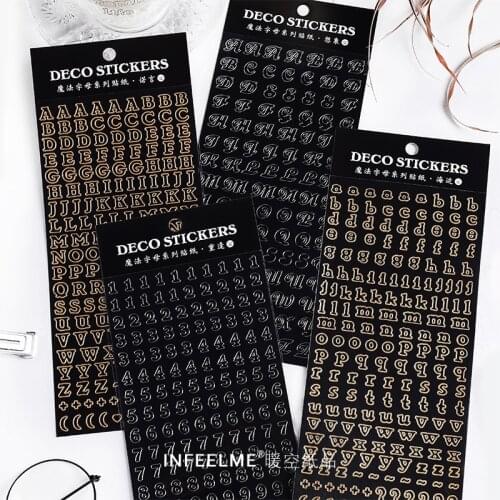 BULA Alphabet Letter Ins Style Magic Letter Series Bronzing Creative Manual DIY Decorative Collage Material Sticker