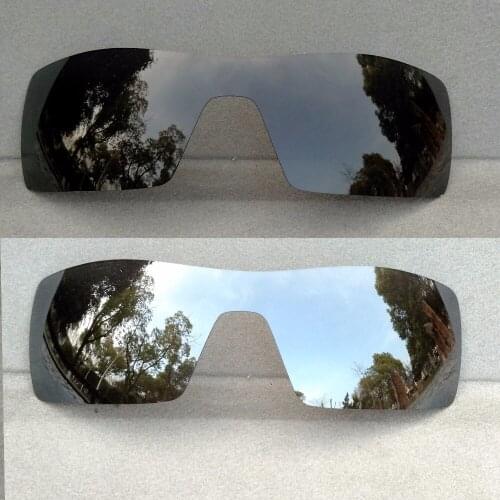 Black & Silver Mirrored Polarized Replacement Lenses for Oil Rig Frame 100% UVA & UVB