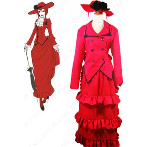 Black Butler Angelina Dares Cosplay Costume Madam Red Halloween dress