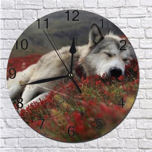 Numeral Digital Dial Mute Silent Digital Clocks Dogs Paint Battery Operated Clocks wall clocks decor modern design for Bedroom