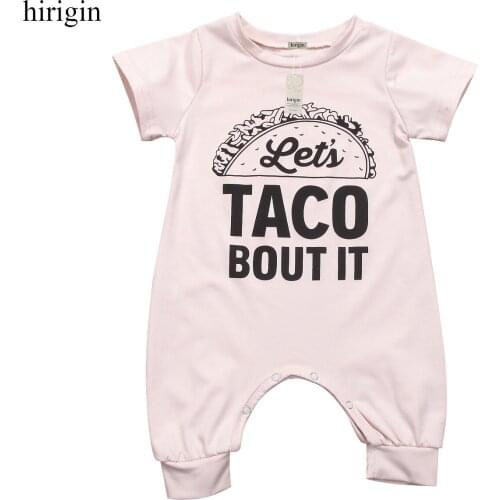 Kids Baby Boys Girls Short Sleeve Letter Cotton Casual Romper Jumpsuit Clothes Outfit