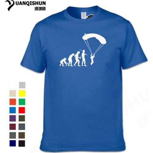 Evolution Skydiving Tshirt Funny Parachute Mens T-shirt Boutique Short Sleeve Tee Fashion Brand T Shirt 16 Colors Large Size 3XL