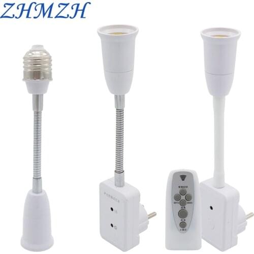 220V Dimmable Timing Remote Control Lamp Base Flexible E7 Light Socket Cap EU Plug Sound And Light Control Switch Lamp Holder