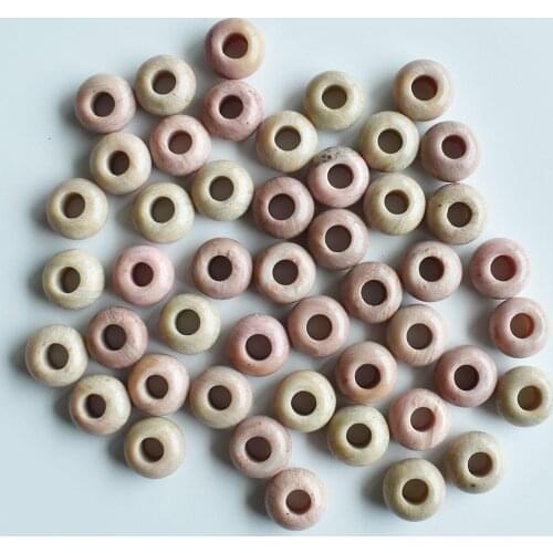 Good quality natural Rhodochrosite stone round shape big hole Charms beads For Bracelet making 30pcs/lot wholesale free