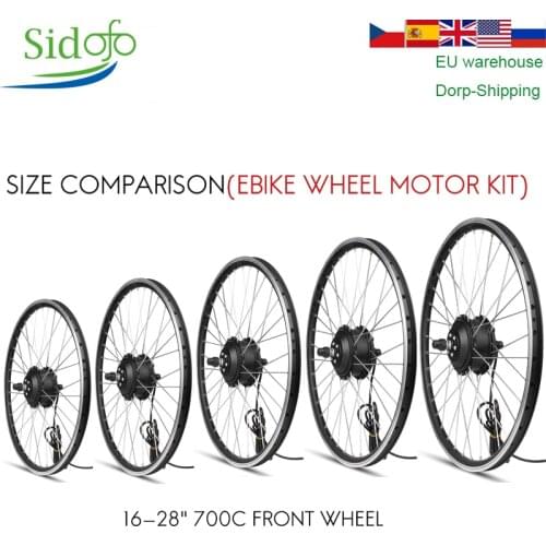 16" 700C Brushless Hub Motor Electric Bicycle Conversion Kit 36V 350W Spoke Bicicleta E bike Front Wheel Motor Rim