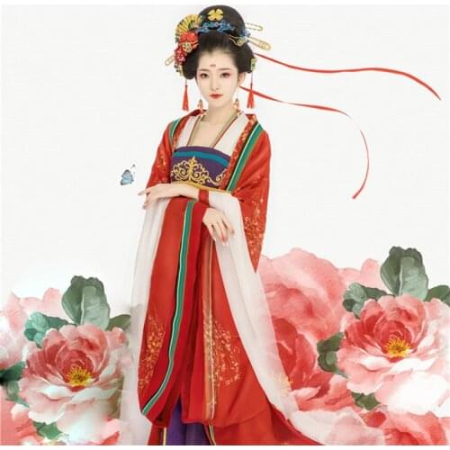 Multi Designs Tang Dynasty Empress Princess Costume Red Bride Wedding Hanfu Thematic Photography Exhibition Stage Female Dress