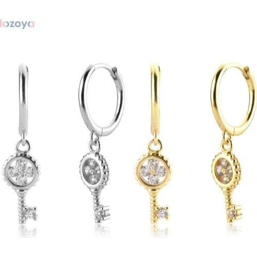 Lozoya 925 Sterling Silver Clips Luxury Gold Locker Pendiente Drop Earring Luxury Piercing Special Rock Punk Jewelry Gift